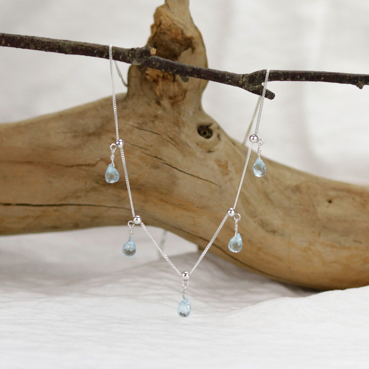 Delicate Adjustable Briolette Necklace