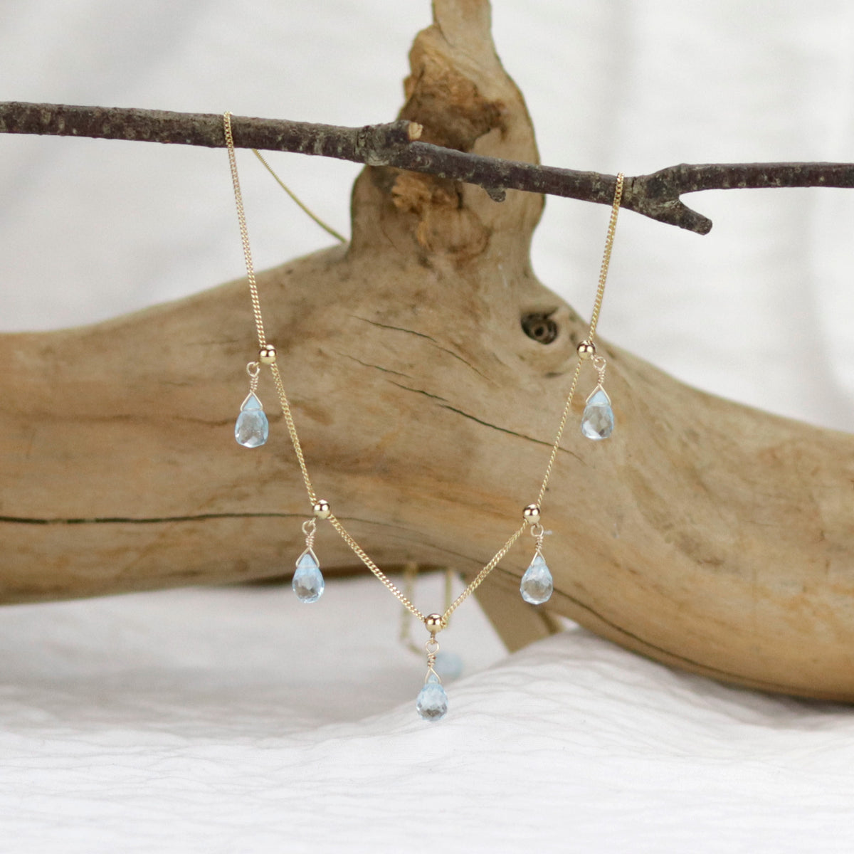 Delicate Adjustable Briolette Necklace