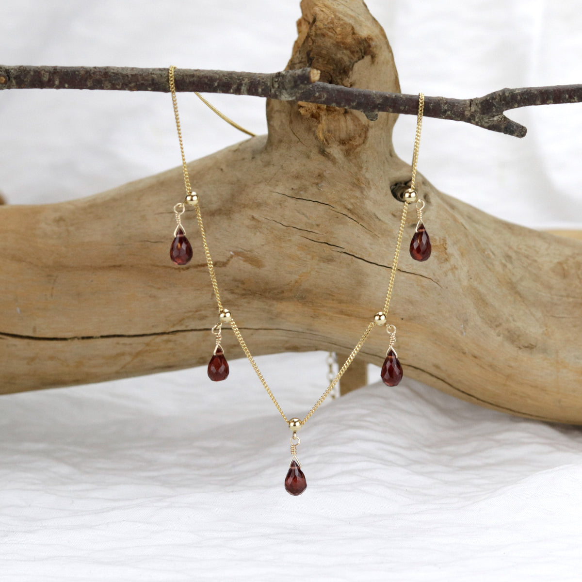 Delicate Adjustable Briolette Necklace