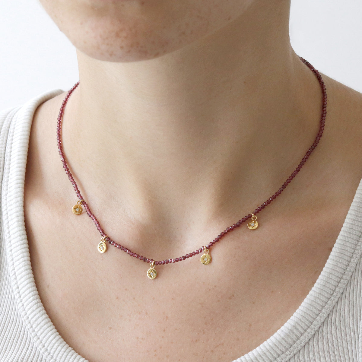 5 Star Charm Beaded Necklace