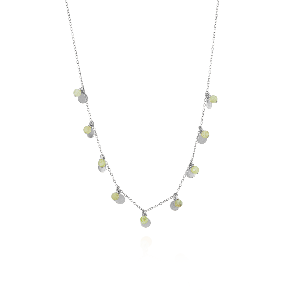Shimmery Discs & Faceted Beads Necklace