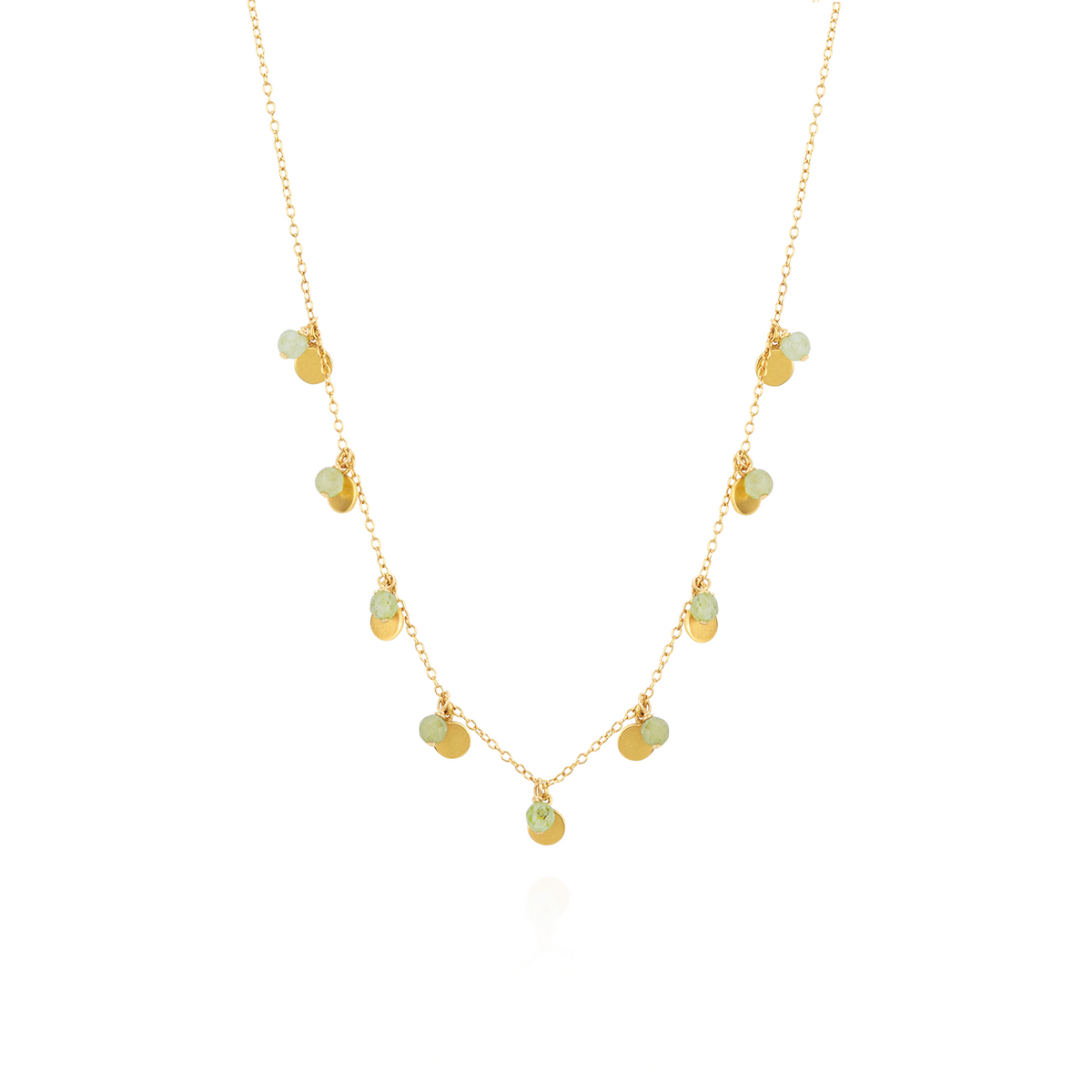 Shimmery Discs & Faceted Beads Necklace