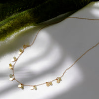 Shimmery Discs & Faceted Beads Necklace