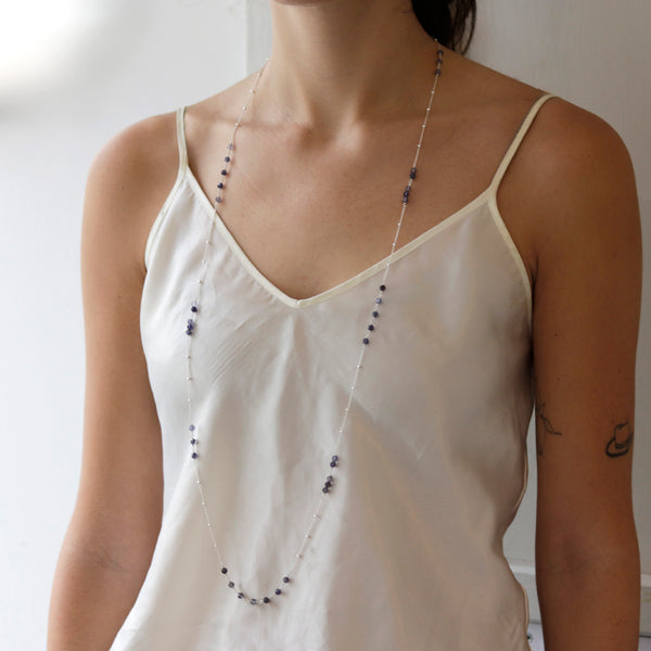 Long Beaded Satellite Chain Necklace