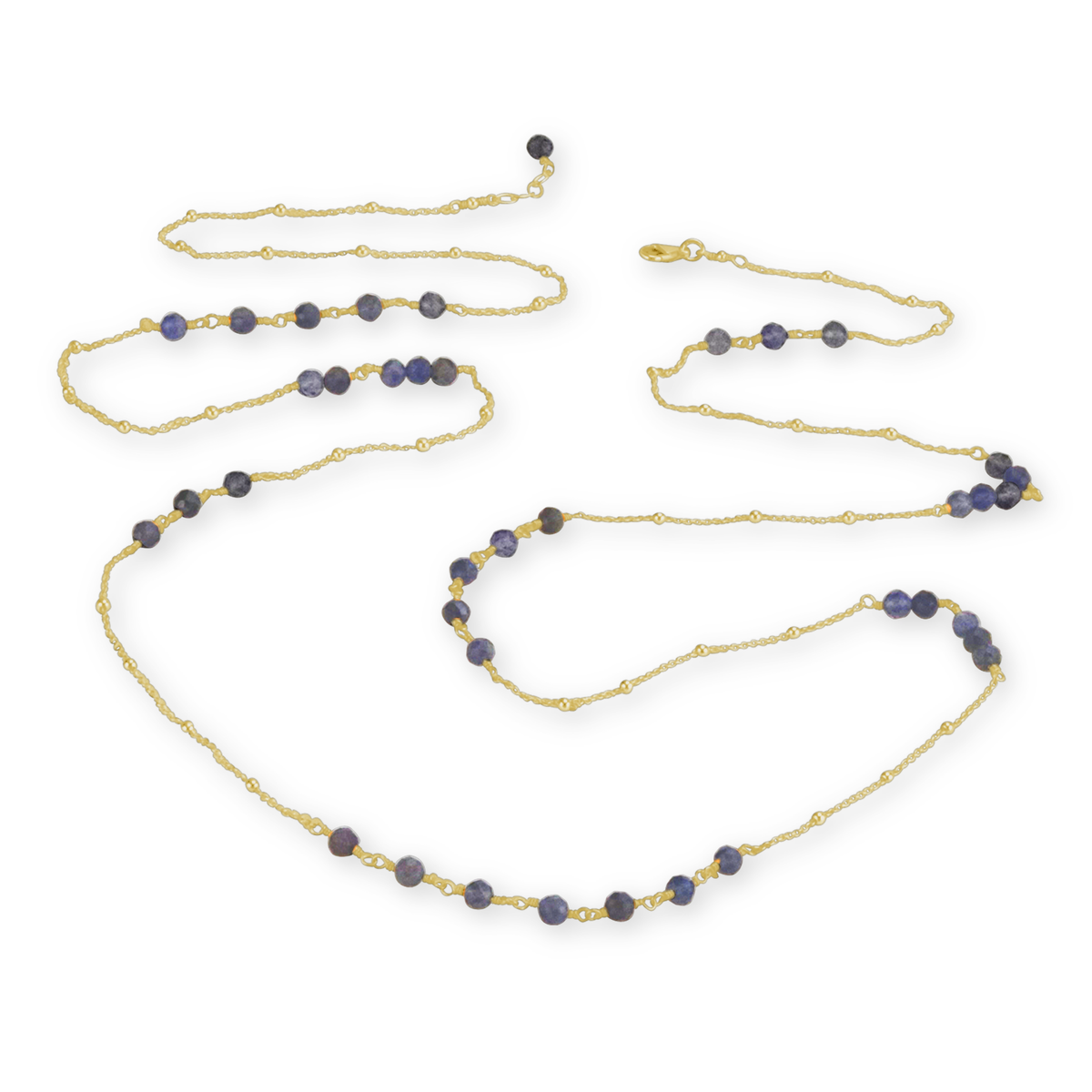 Long Beaded Satellite Chain Necklace