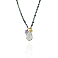 Blue Tourmaline Cluster Necklace