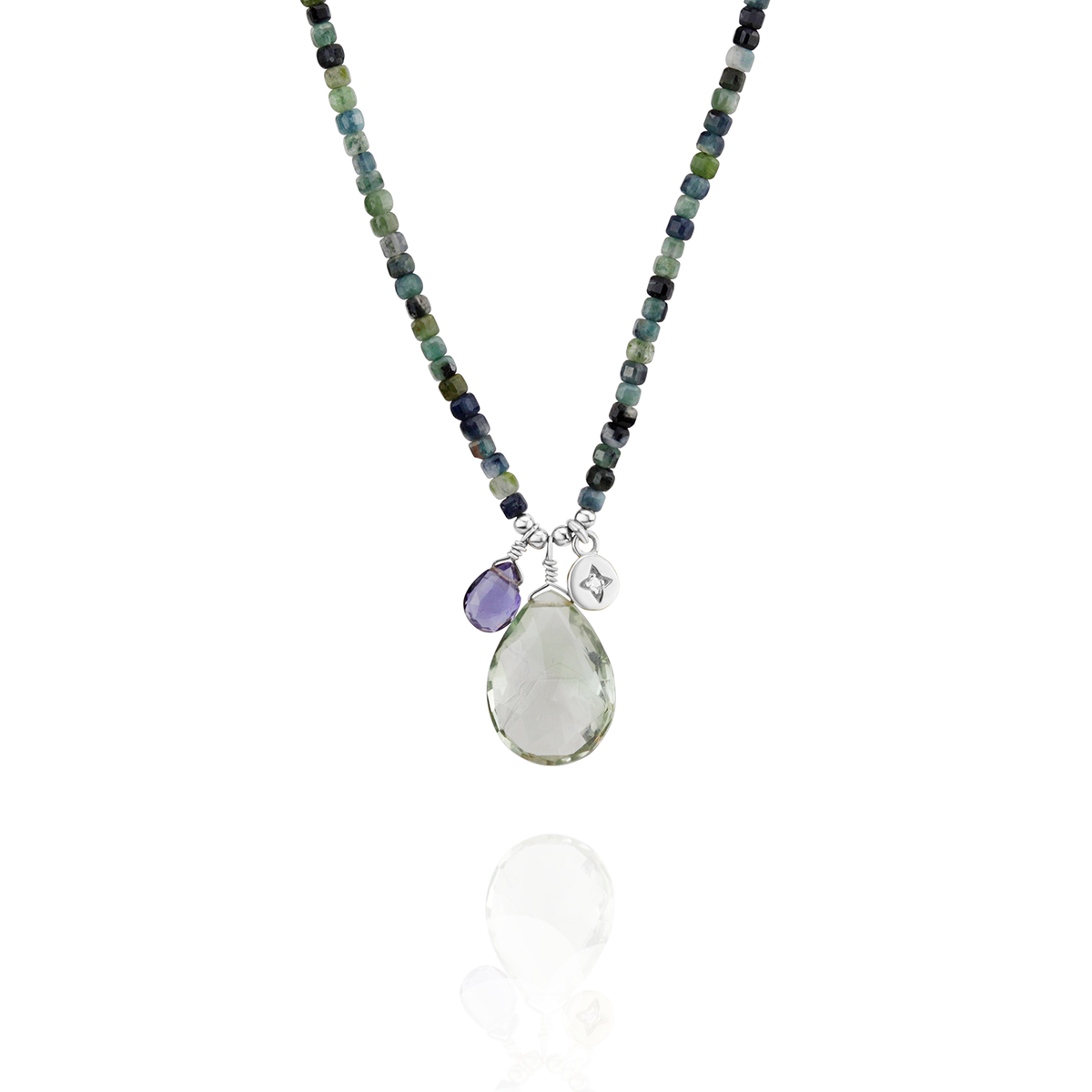 Blue Tourmaline Cluster Necklace