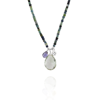 Blue Tourmaline Cluster Necklace