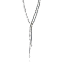 Plated Hematite & Beaded Y Necklace