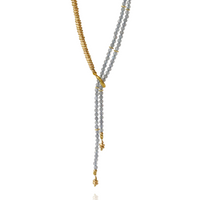 Plated Hematite & Beaded Y Necklace