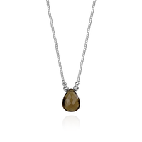 Plated Hematite & Pear Cut Gemstone Pendant