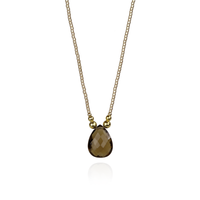 Plated Hematite & Pear Cut Gemstone Pendant