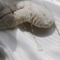 White Chalcedony Y Necklace