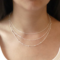 Silver Triple Chain Necklace