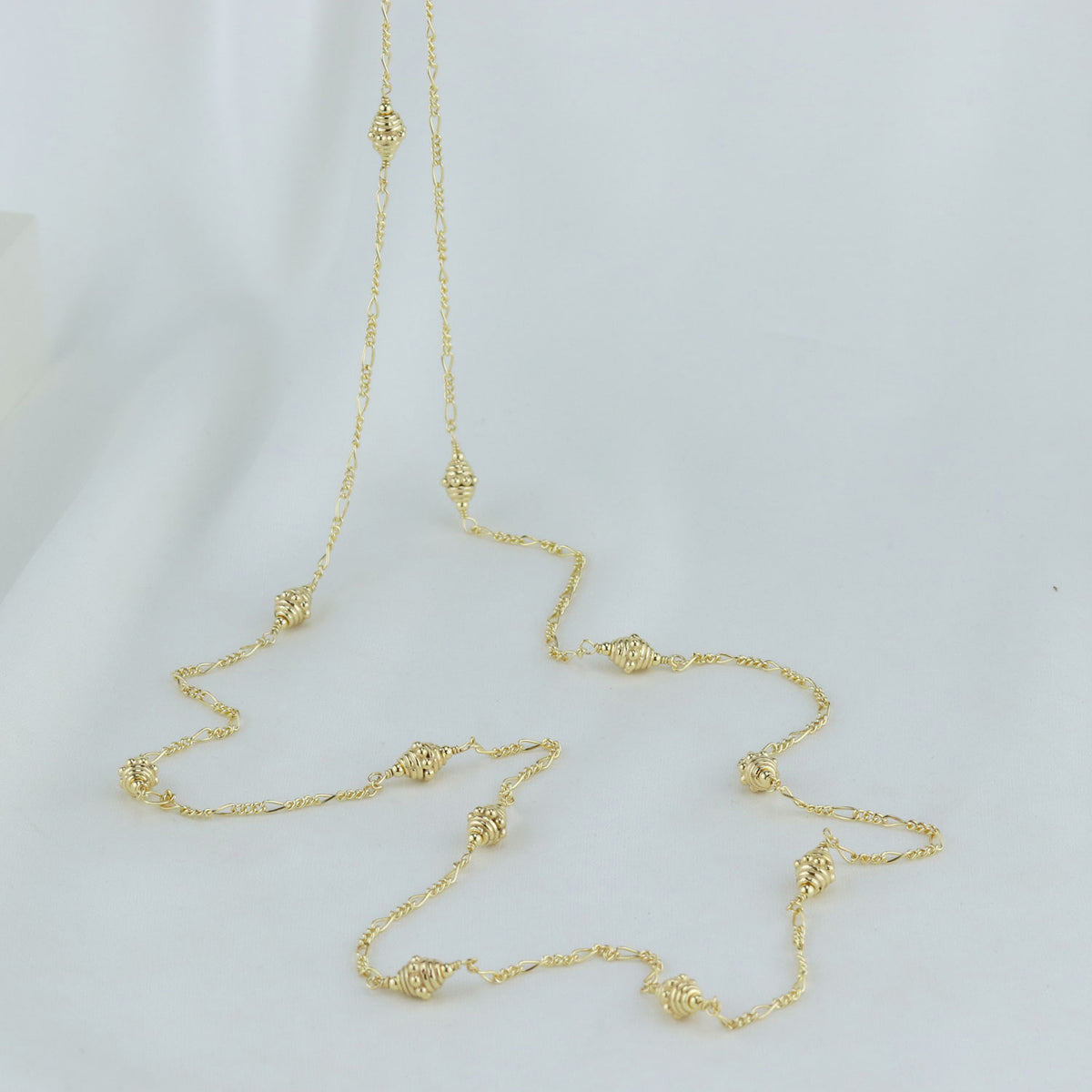 Long Necklace with Granulated Beads