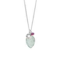Carved Gemstone Cluster Pendant Necklace