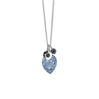 Carved Tanzanite Zircon Cluster Pendant Necklace