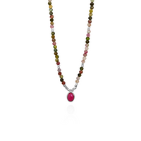 Multi Tourmaline Beaded Necklace