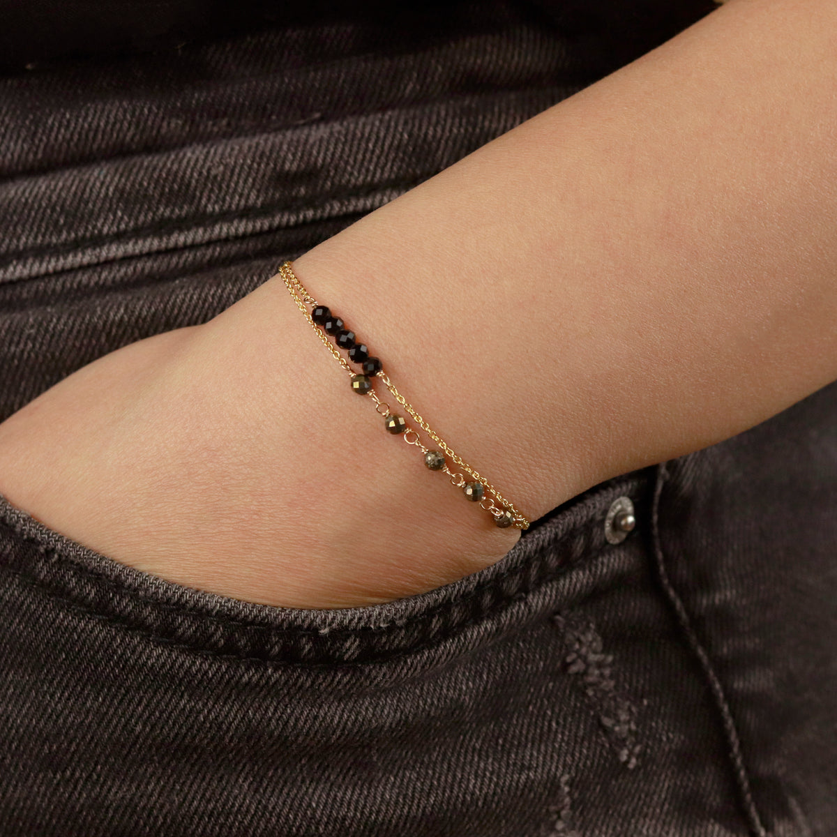 Beaded Double Chain Bracelet
