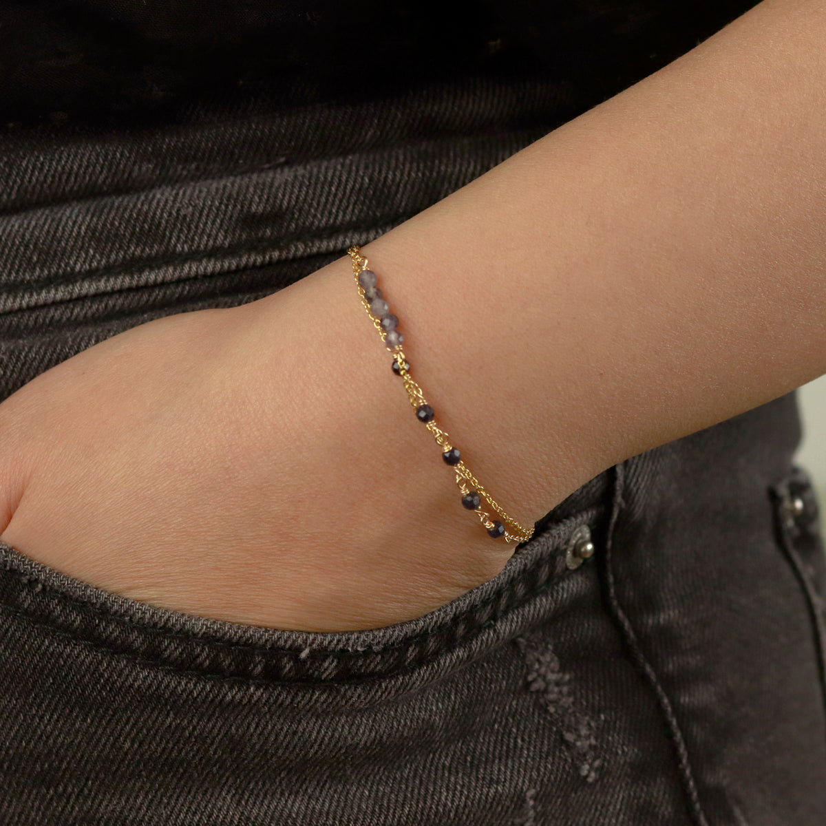 Beaded Double Chain Bracelet