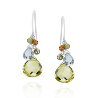 Red Quartz Cluster Earrings