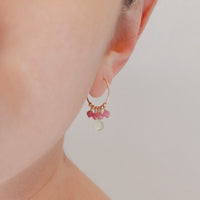 Small Gemstone Drop Hoops