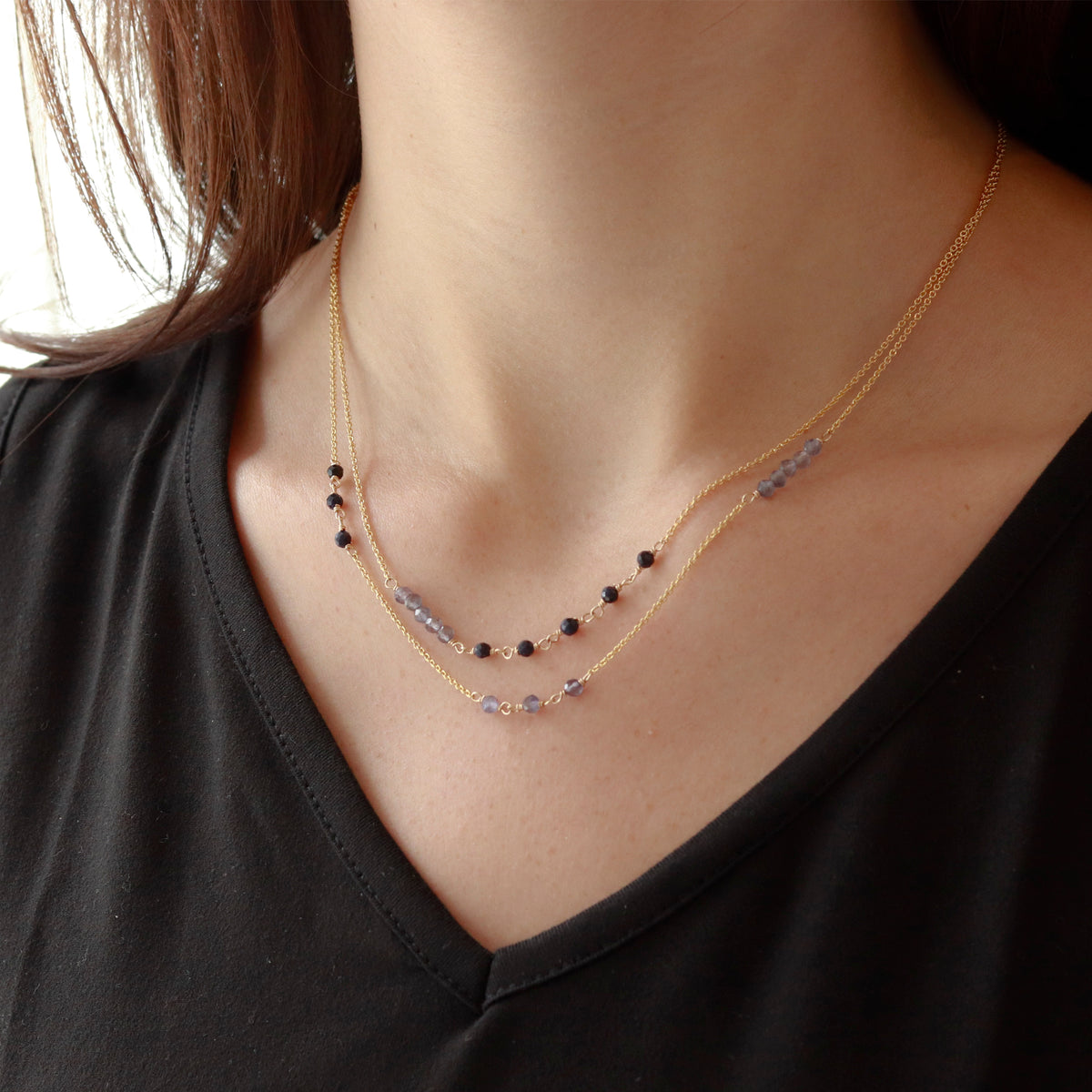 Beaded Double Chain Necklace