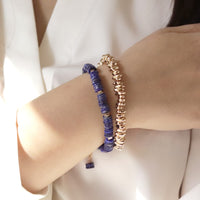 Heishi & Plated Hematite Beaded Bracelet