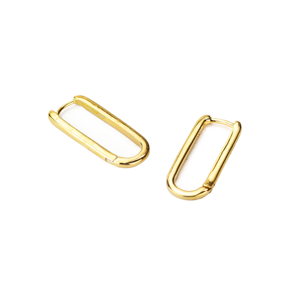Long Rectangular Hoop Earrings