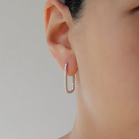 Long Rectangular Hoop Earrings