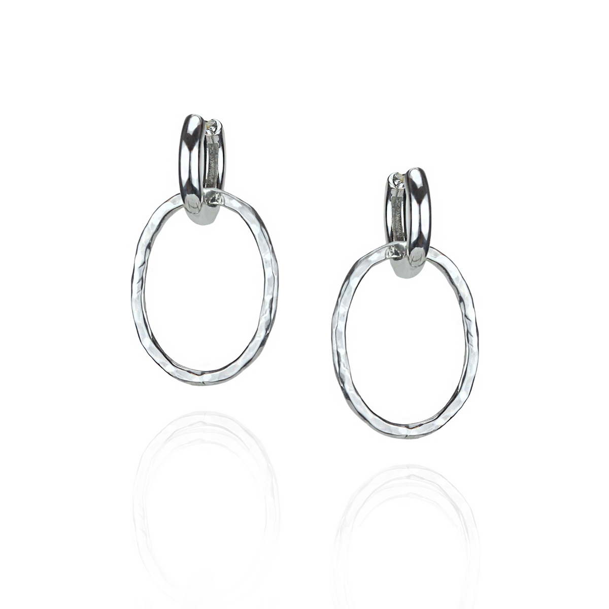 Textured Oval Huggie Earrings