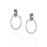 Textured Oval Huggie Earrings