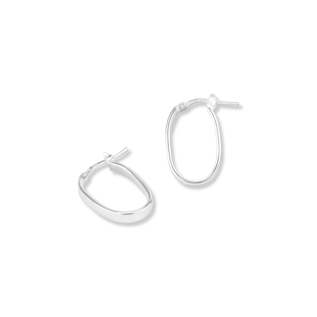 Flat Oval Hoop Earrings