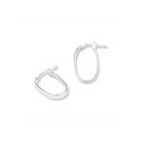 Flat Oval Hoop Earrings