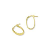 Flat Oval Hoop Earrings