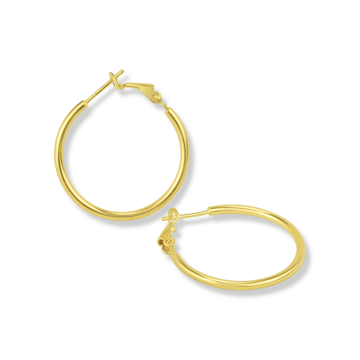 Round Latch Back Hoop Earrings