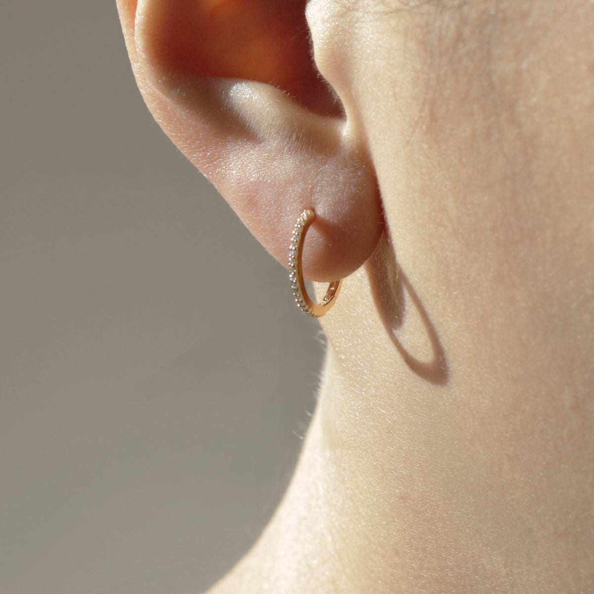 Clear Zircon Hoop Earrings