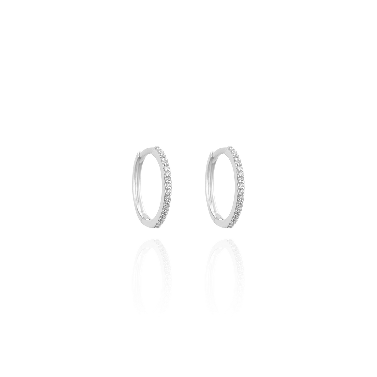 Clear Zircon Hoop Earrings