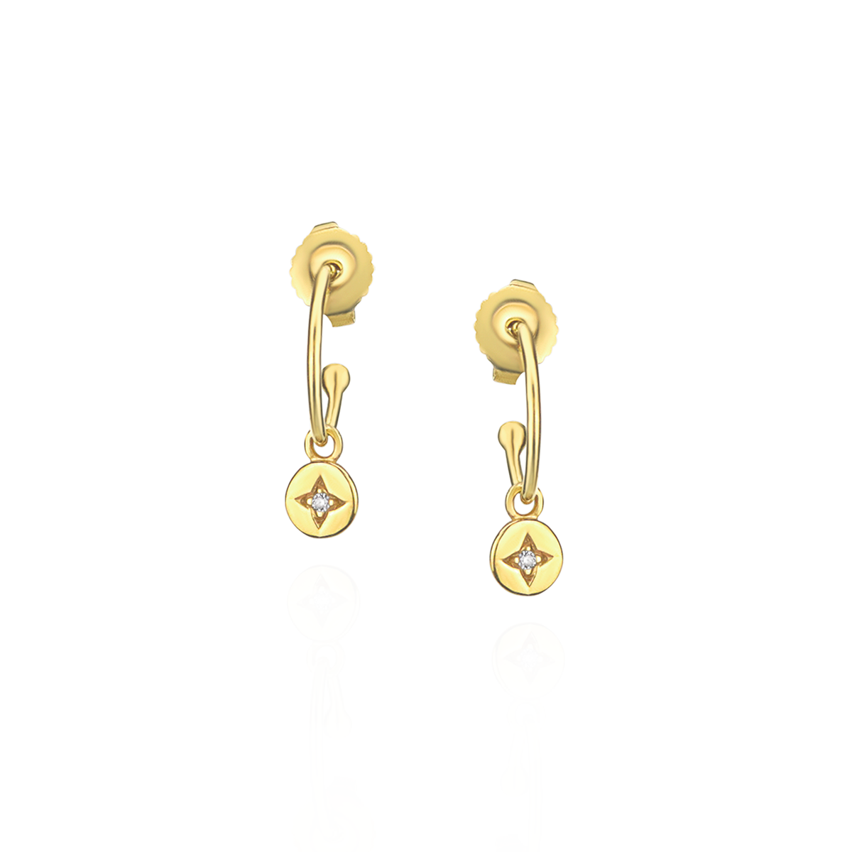 Mini Star Charm Hoops