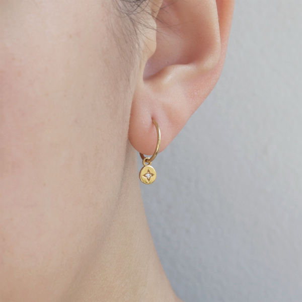 Mini Star Charm Hoops