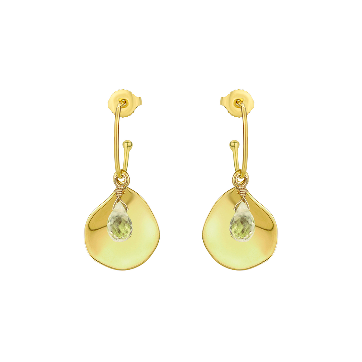 Flat Teardrop & Briolette Oval Hoops