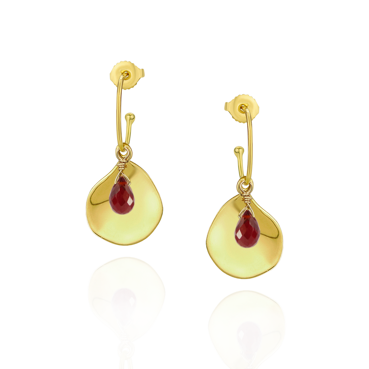 Organic Teardrop & Briolette Oval Hoops