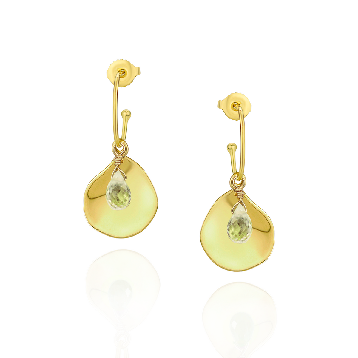 Organic Teardrop & Briolette Oval Hoops