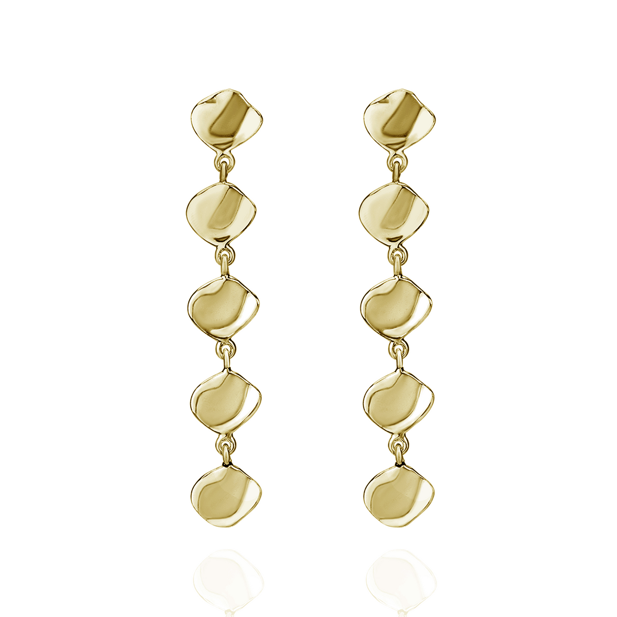 Ripple Textured Long Earrings