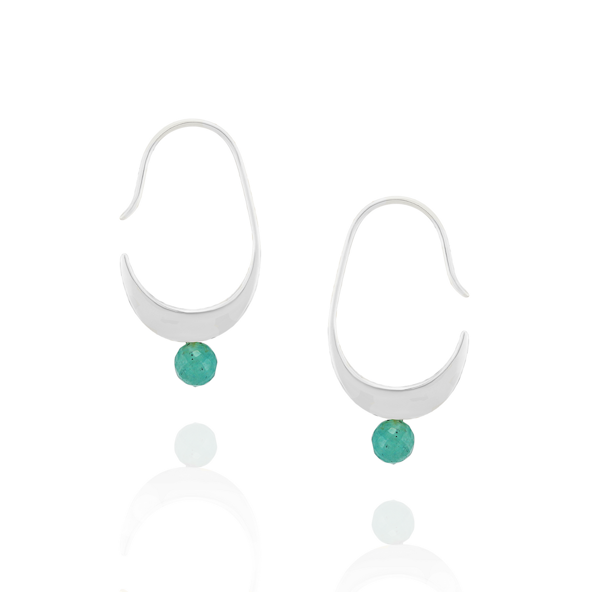 Gemstone Crescent Earrings