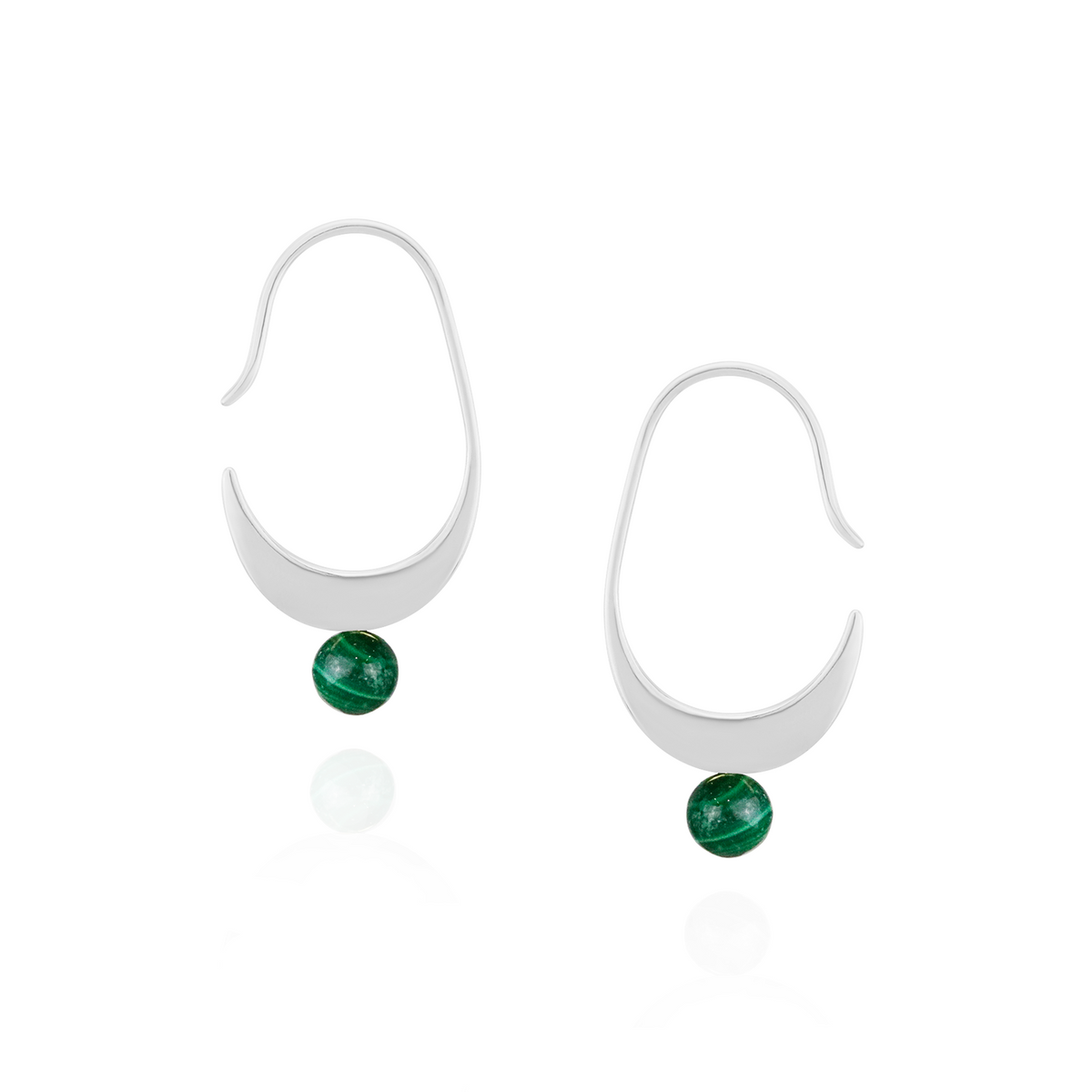 Gemstone Crescent Earrings