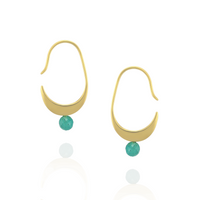 Gemstone Crescent Earrings