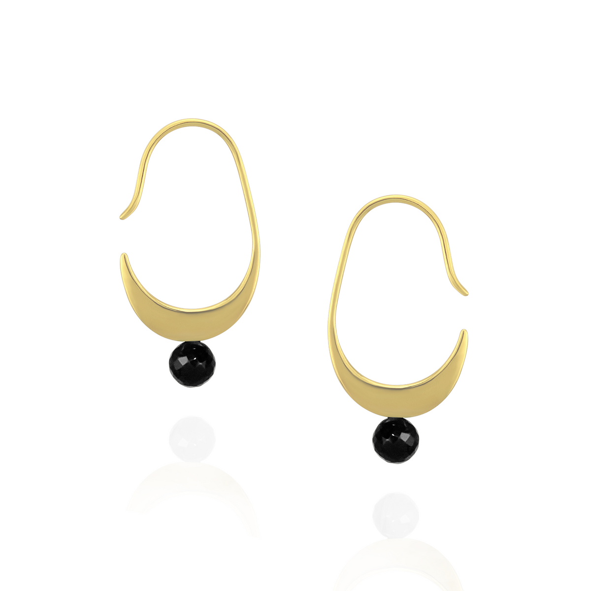 Gemstone Crescent Earrings
