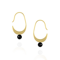 Gemstone Crescent Earrings