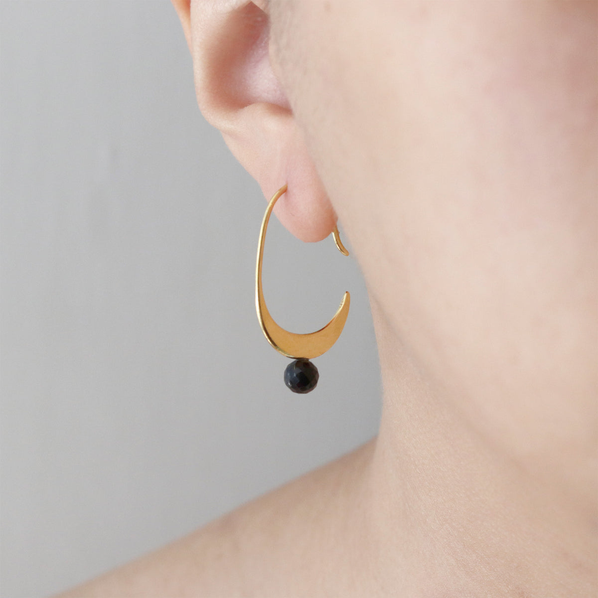 Gemstone Crescent Earrings